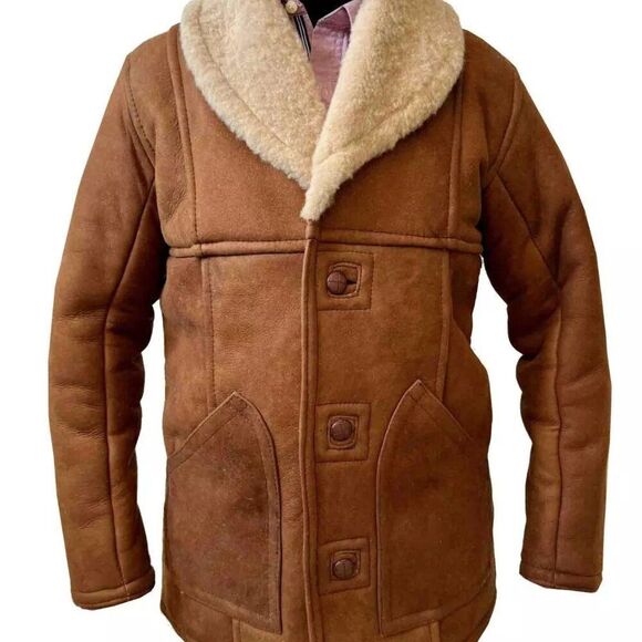 NWOT Genuine Mexican Handmade Suede Sherpa Shearling Coat - Picture 16 of 16